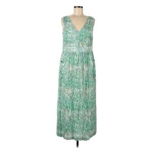 Tuckernuck Women's Green Wildflower Pattern Dress Sleeveless Pockets Size Small